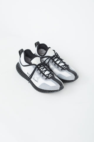 Y-3 X Adidas Core Black and White 4D IO Sneaker