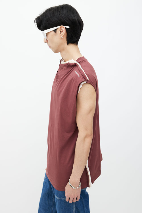 Y/Project Burgundy Multi Layered Tank Top