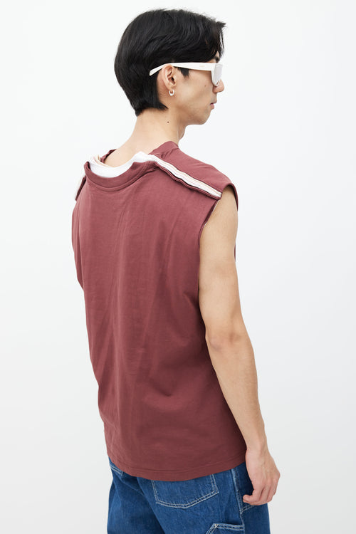 Y/Project Burgundy Multi Layered Tank Top