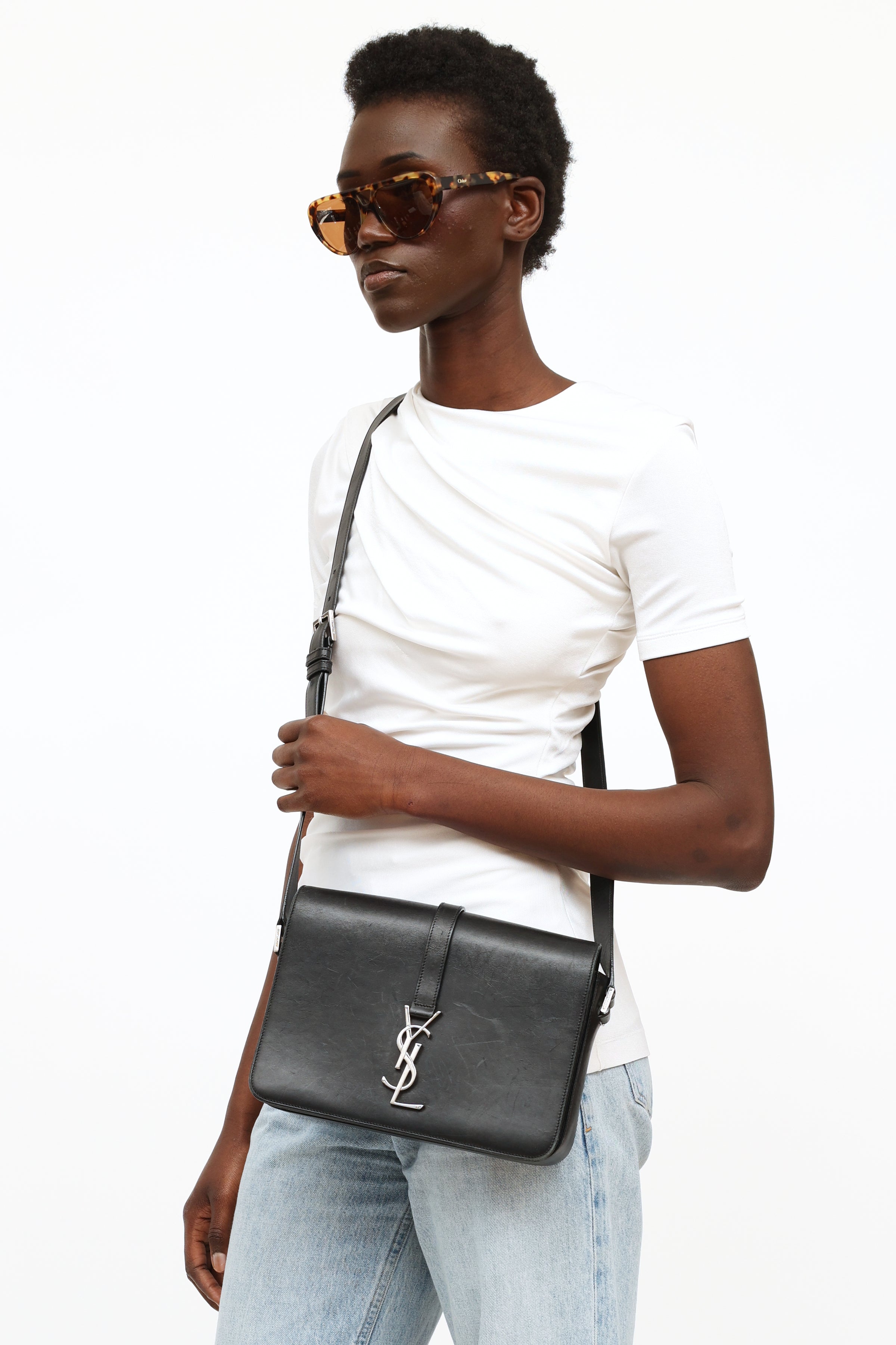 Saint Laurent // Black Leather Universite Flap Bag – VSP Consignment