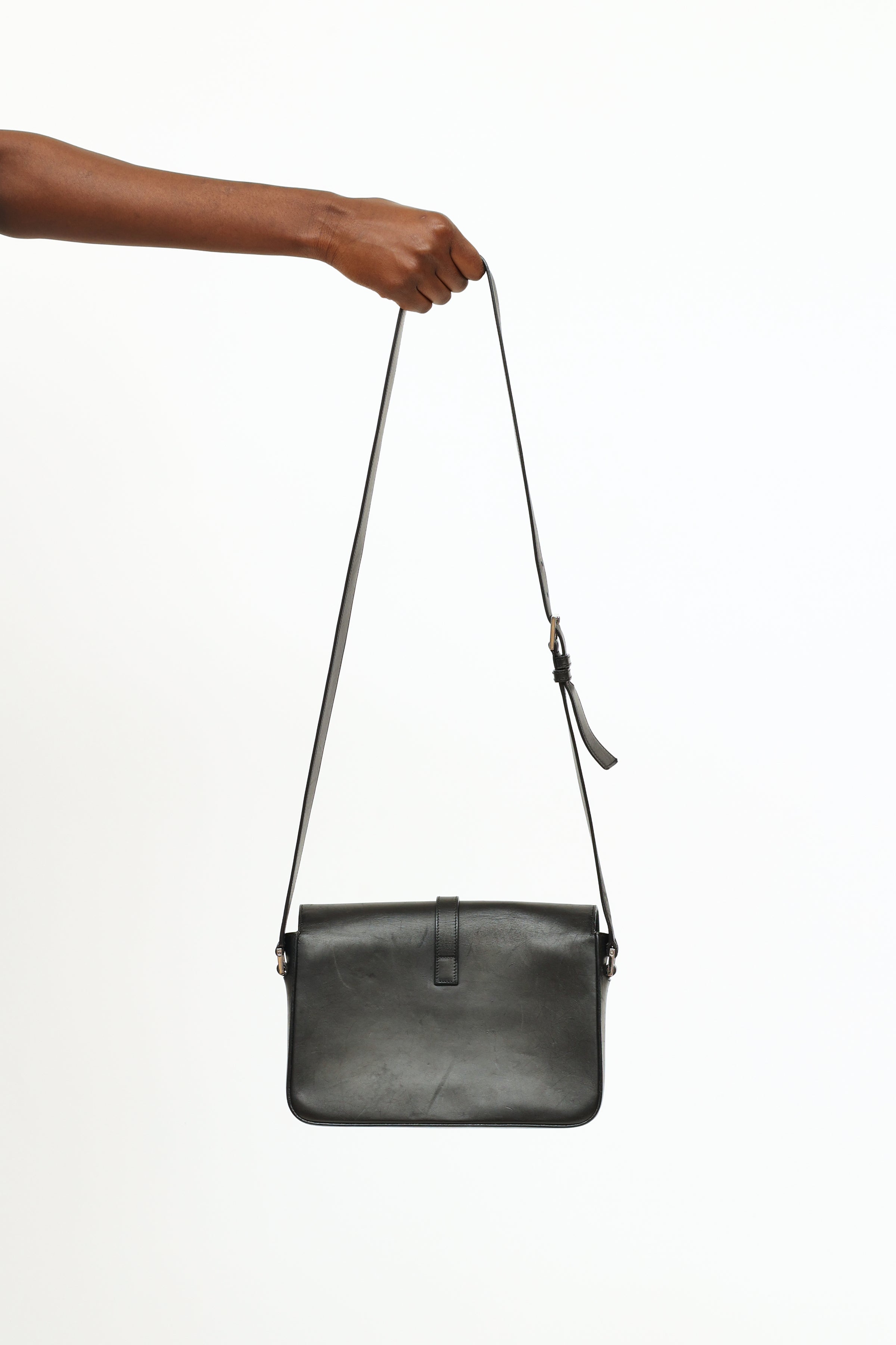 YSL Black College Large Quilted Leather V-Flap Shoulder Bag - A World Of  Goods For You, LLC