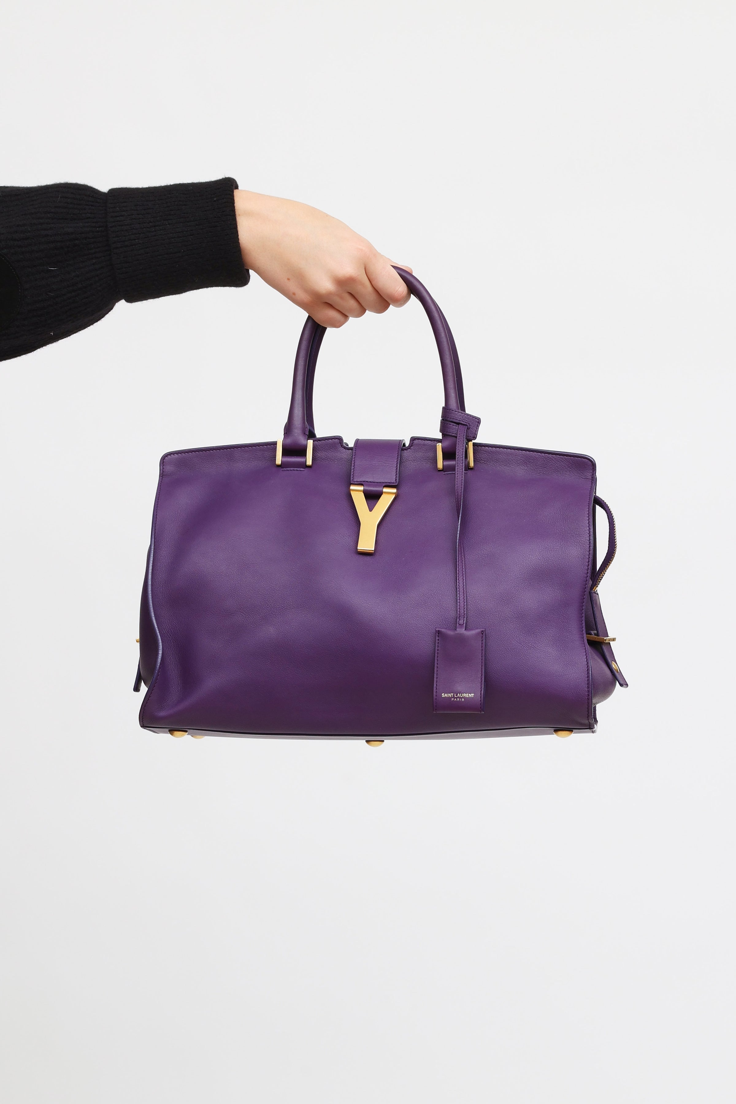 Saint Laurent // Purple Leather Cabas Chyc Tote Bag – VSP Consignment