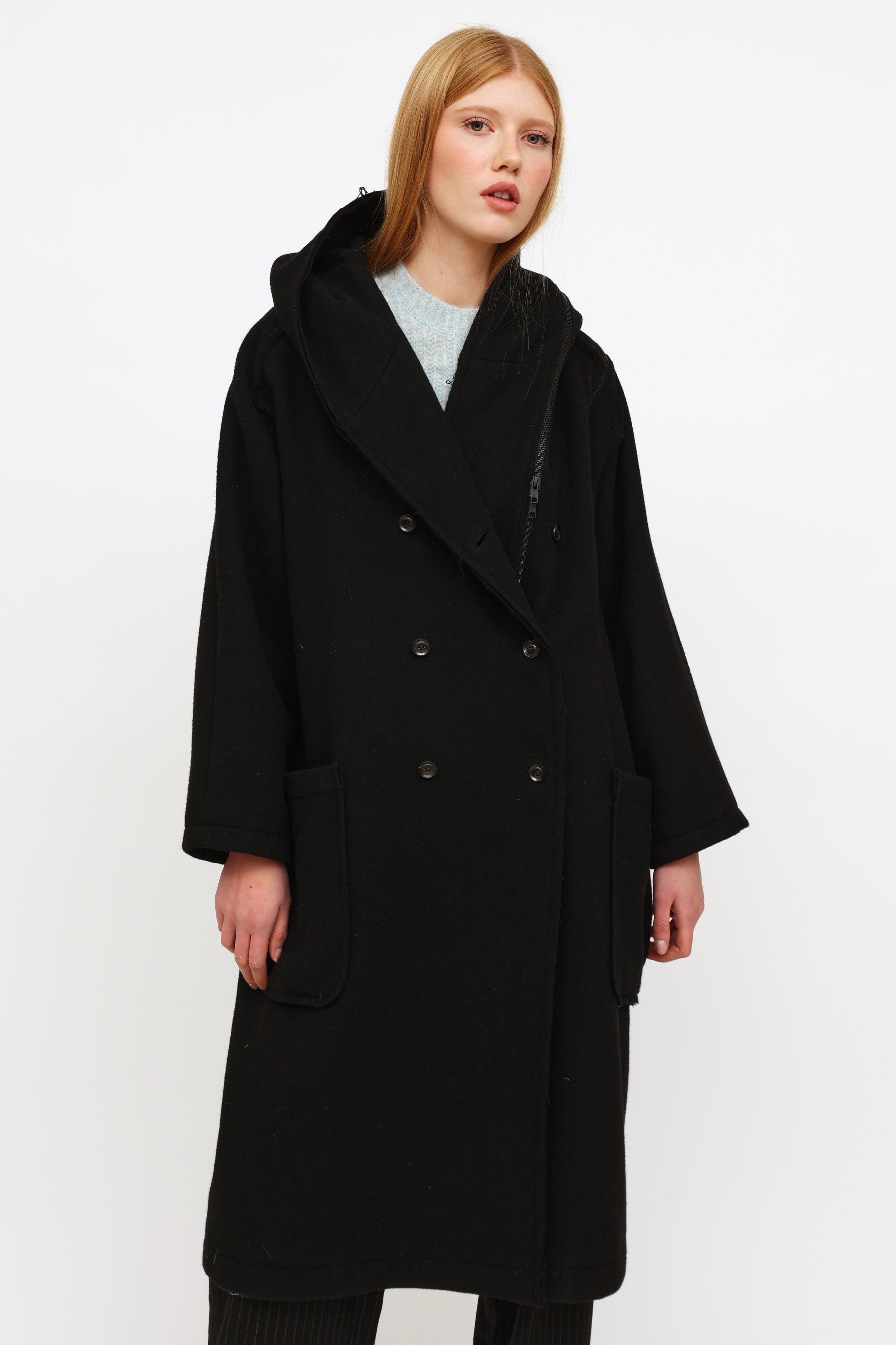Yohji Yamamoto // Black Wool Convertible Coat – VSP Consignment