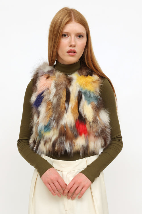 Zadig & Voltaire Deluxed Multicolored Fur Vest