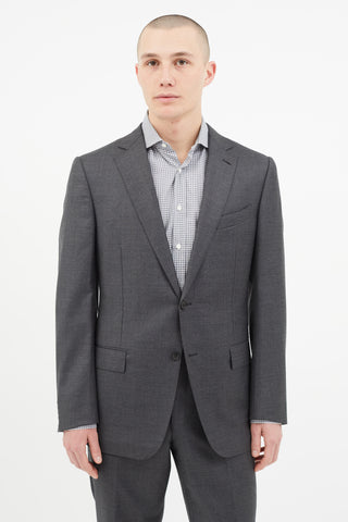 Zegna Grey Wool Two Piece Suit