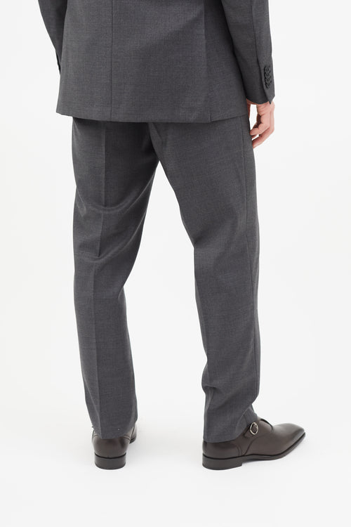 Zegna Grey Wool Two Piece Suit