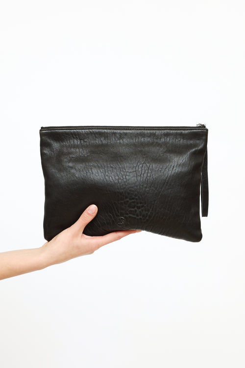Alexander McQueen Black Leather Zip Pouch