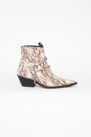 Anine Bing Beige Embossed Chained Boots