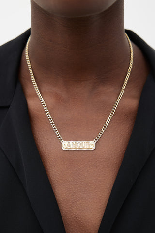 APM Gold-Plated Sterling Silver Amour Plate Chain Necklace