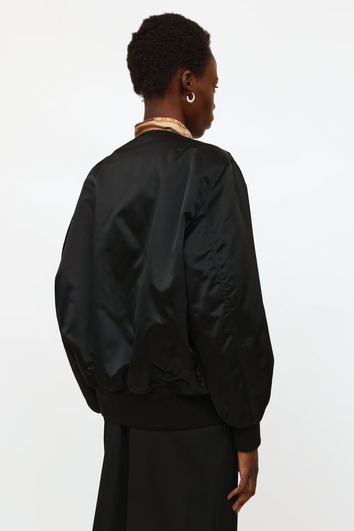 Balenciaga Black Scarf Bomber Jacket