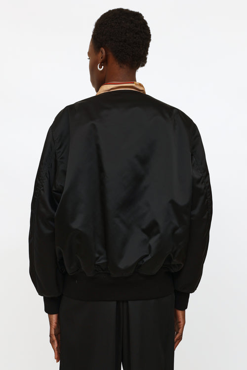 Balenciaga Black Scarf Bomber Jacket