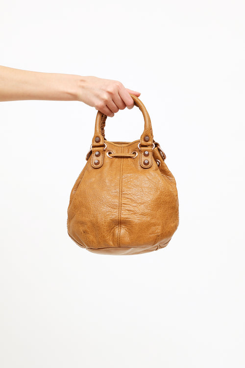 Balenciaga Brown Giant 21 Pompon Bucket Bag