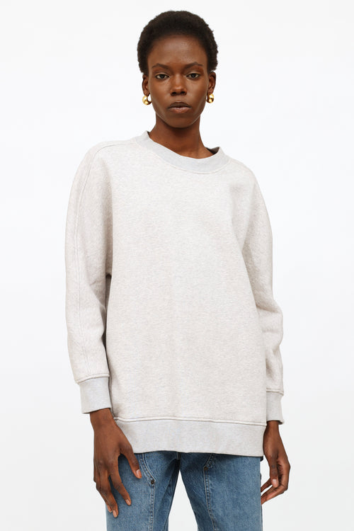 Balenciaga Grey Crewneck Embossed Sweater
