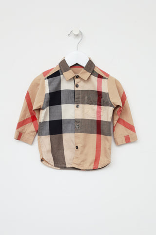 Burberry Kids Check Button-Up Shirt