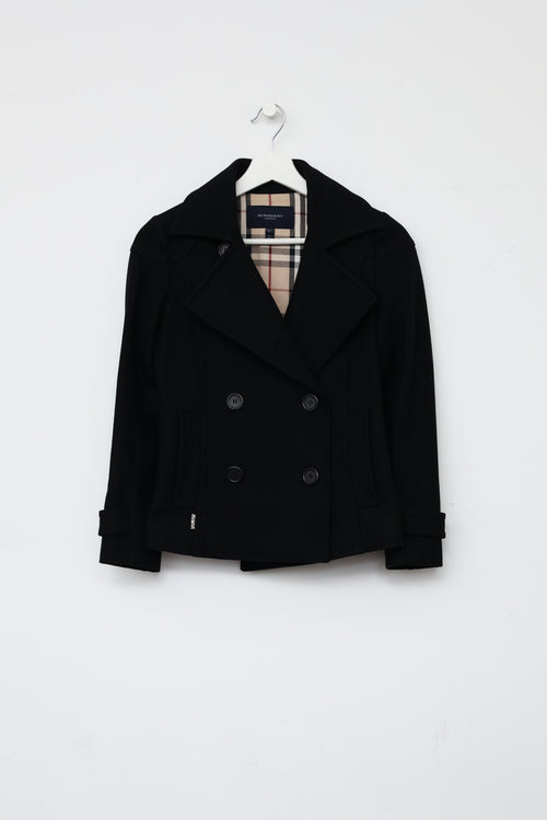 Burberry Black Wool Cropped Jacket