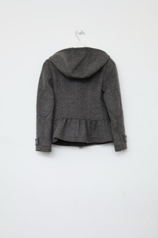 Burberry Grey Cropped Toggle Jacket
