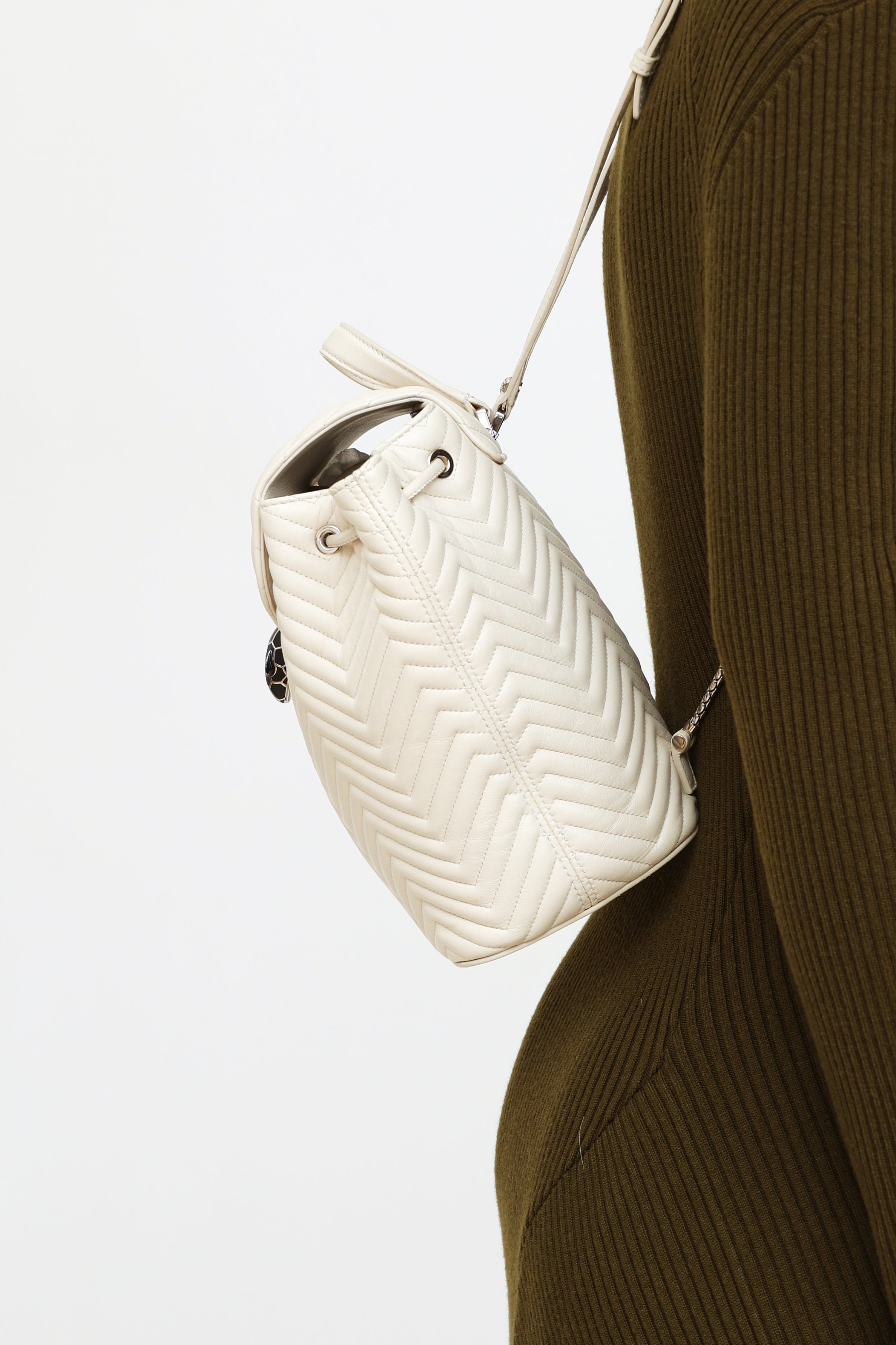 Serpenti leather handbag Bvlgari White in Leather - 8760172