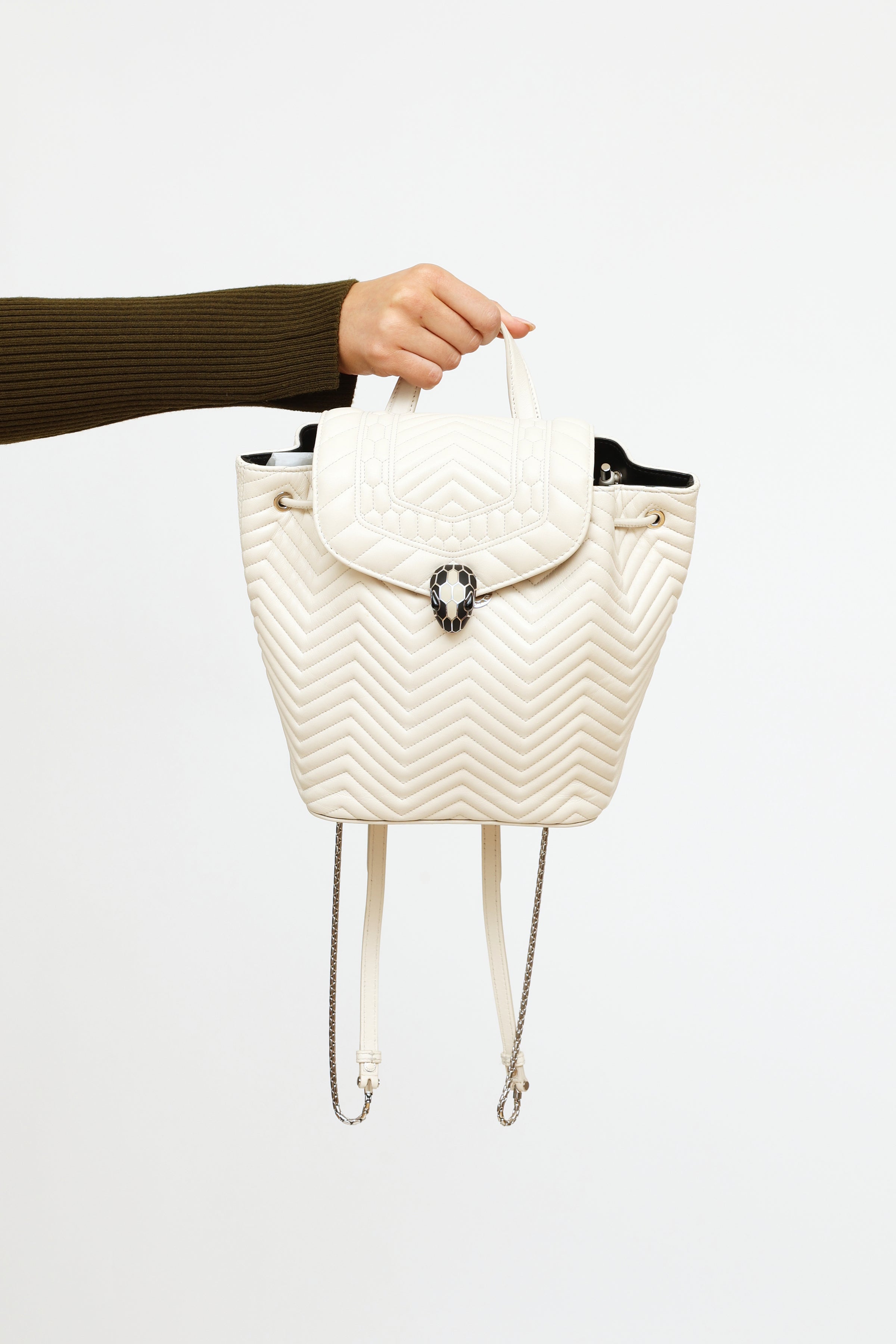 Serpenti leather handbag Bvlgari White in Leather - 30427506