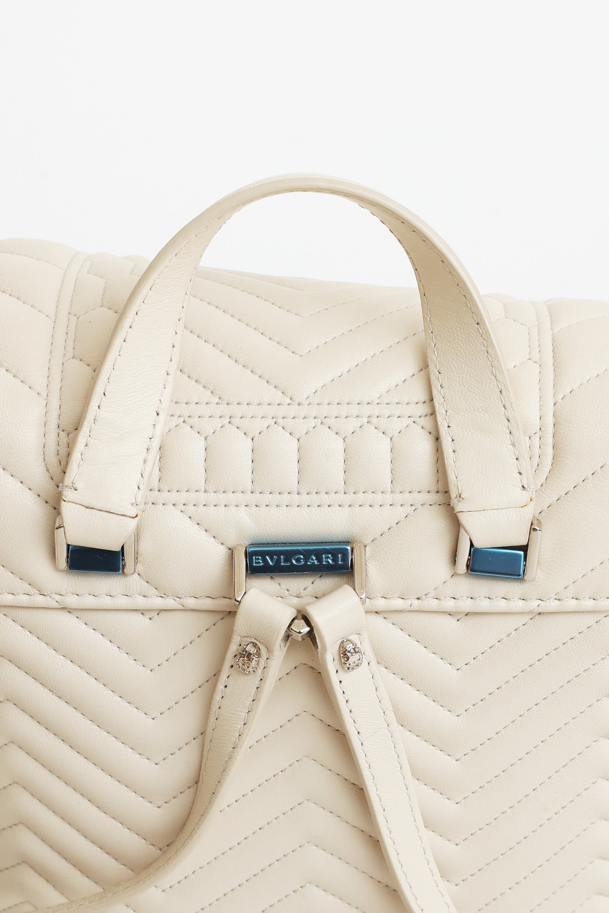 Serpenti leather handbag Bvlgari White in Leather - 30427506