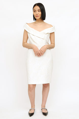 Catherine Regehr Cream Off-Shoulder Dress