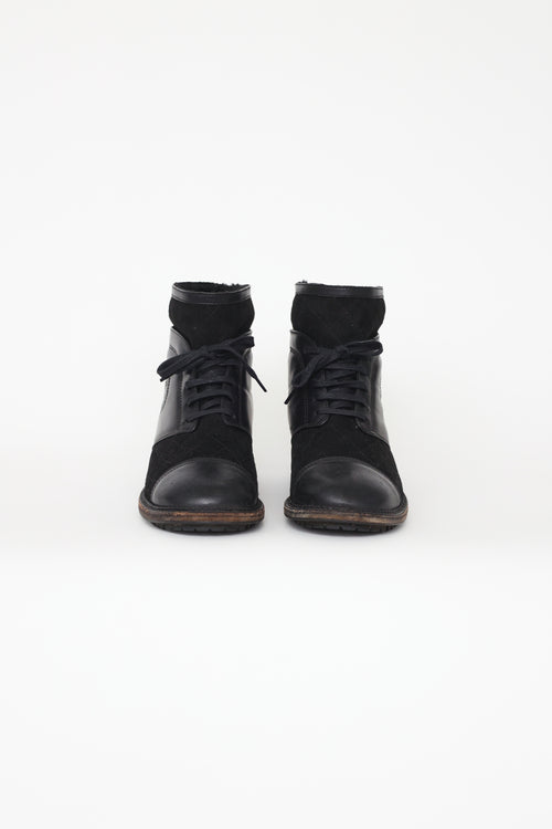 Chanel Black Quilted Lined Boots