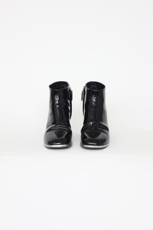 Chanel Black & Silver Ankle Boots