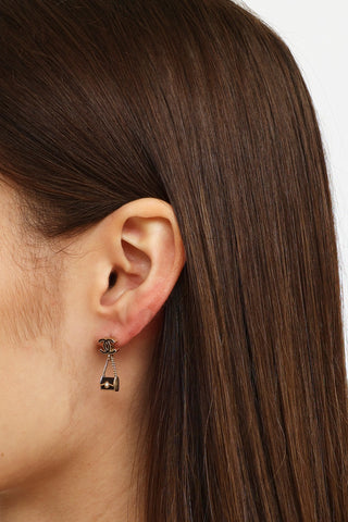 Chanel 2012 Enamel CC Bag Drop Earring
