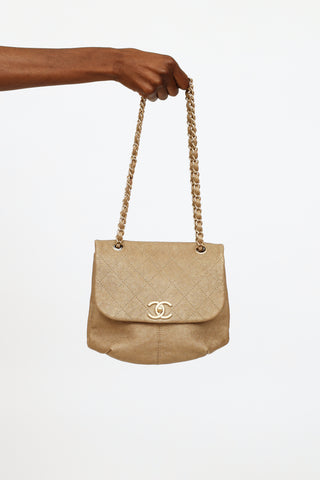 Chanel 2013 Gold Grained Trianon Messenger Bag