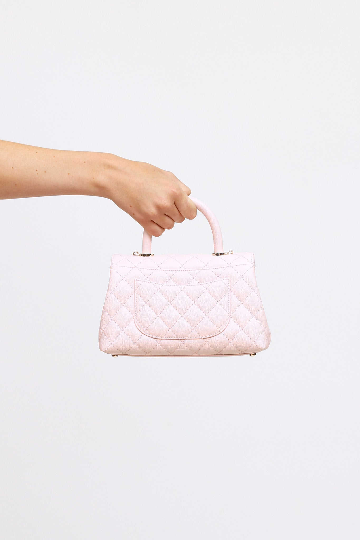 Chanel Coco Handle Mini Pink Caviar Quilted Light Gold Hardware  Coco  Approved Studio