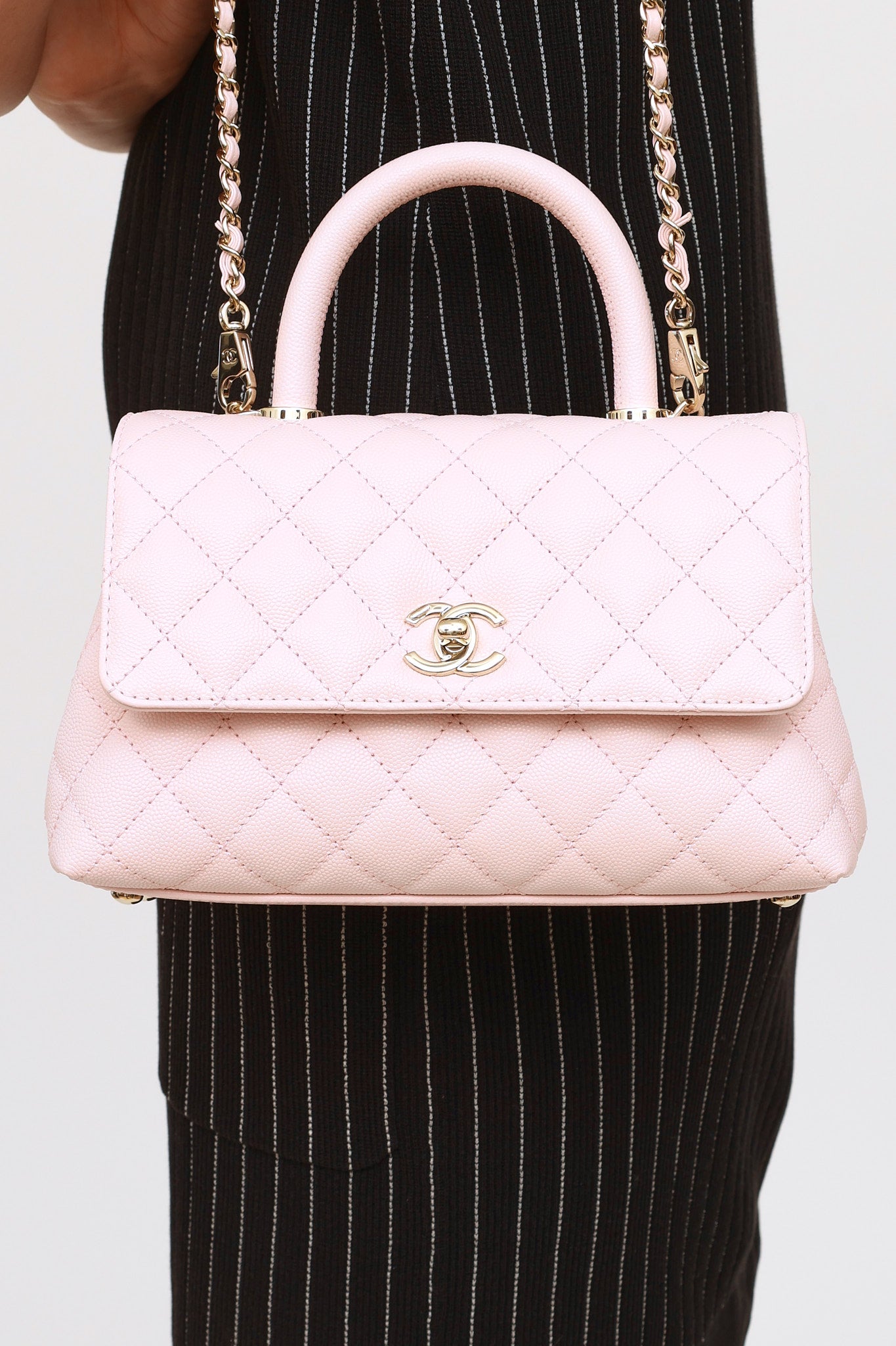 Chanel // 2022 Rose Clair Small Coco Handle Flap Bag – VSP Consignment