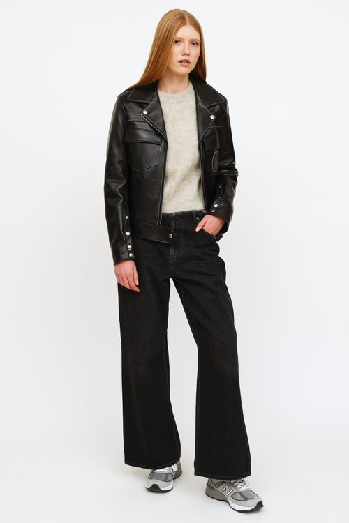 Chloé Black Panel Leather Jacket