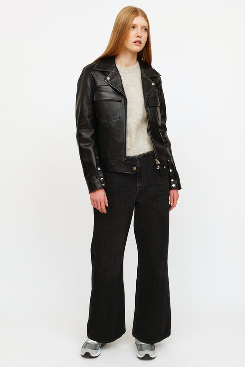 Chloé Black Panel Leather Jacket