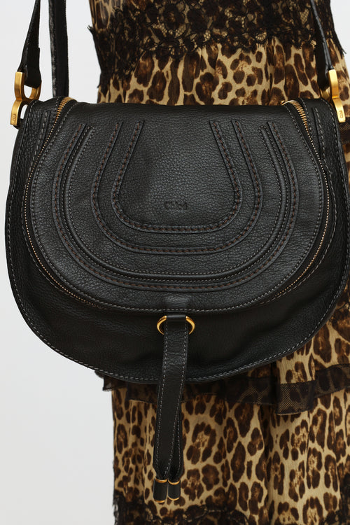 Chloé Black Leather Marcie Crossbody Bag