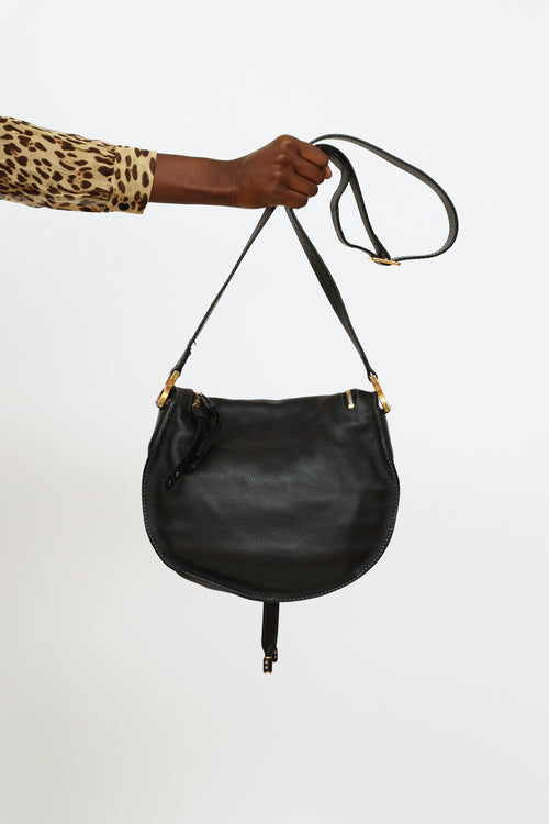 Chloé Black Leather Marcie Crossbody Bag