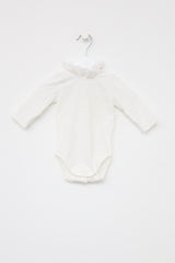 Chloé Kids White Ruffle Onesie