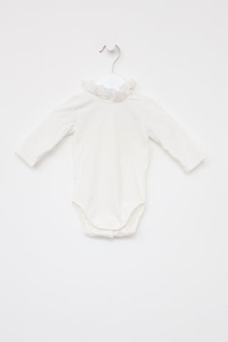 Chloé Kids White Ruffle Onesie