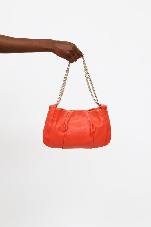 Christian Louboutin Orange Leather Chain Shoulder Bag