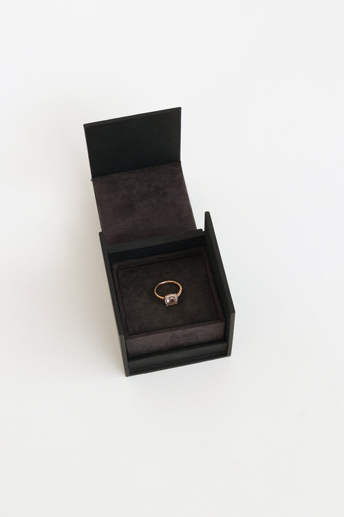 David Yurman 18K Petite Chatelaine Morganite Diamond Ring