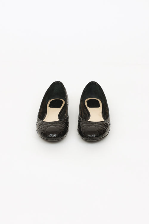 Dior Black Cannage Quilted Flats