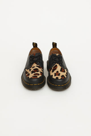 Dr Martens x Stussy Black Leather Printed Creeper Loafers
