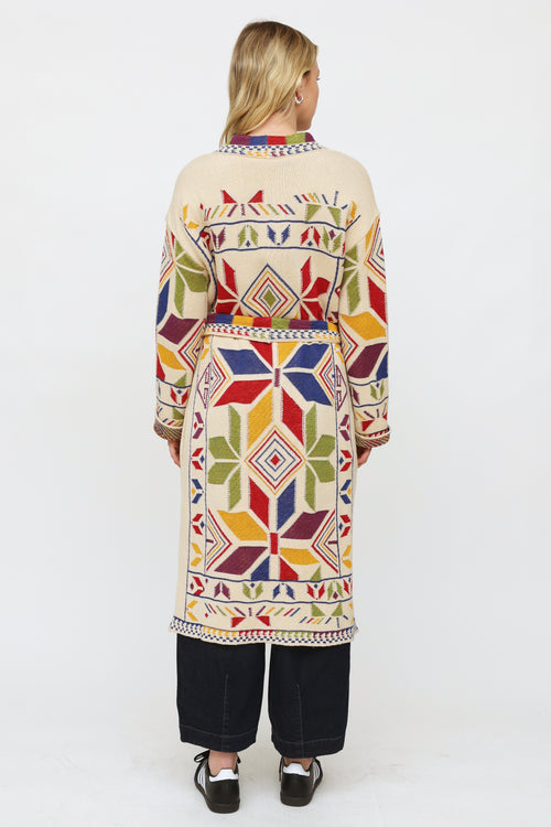 Etro Multicolored Geometric Knit Cardigan