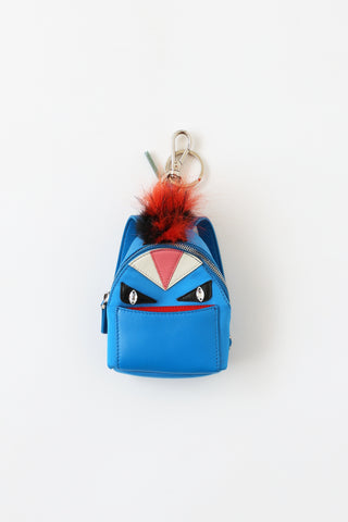 Fendi Blue Monster Backpack Keychain