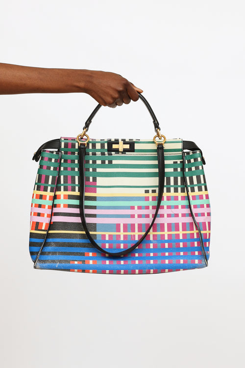 Fendi Multi Coloured Striped Peekaboo Bag