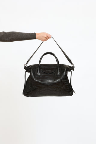 Givenchy Black Embossed Antigonia Medium Soft Bag