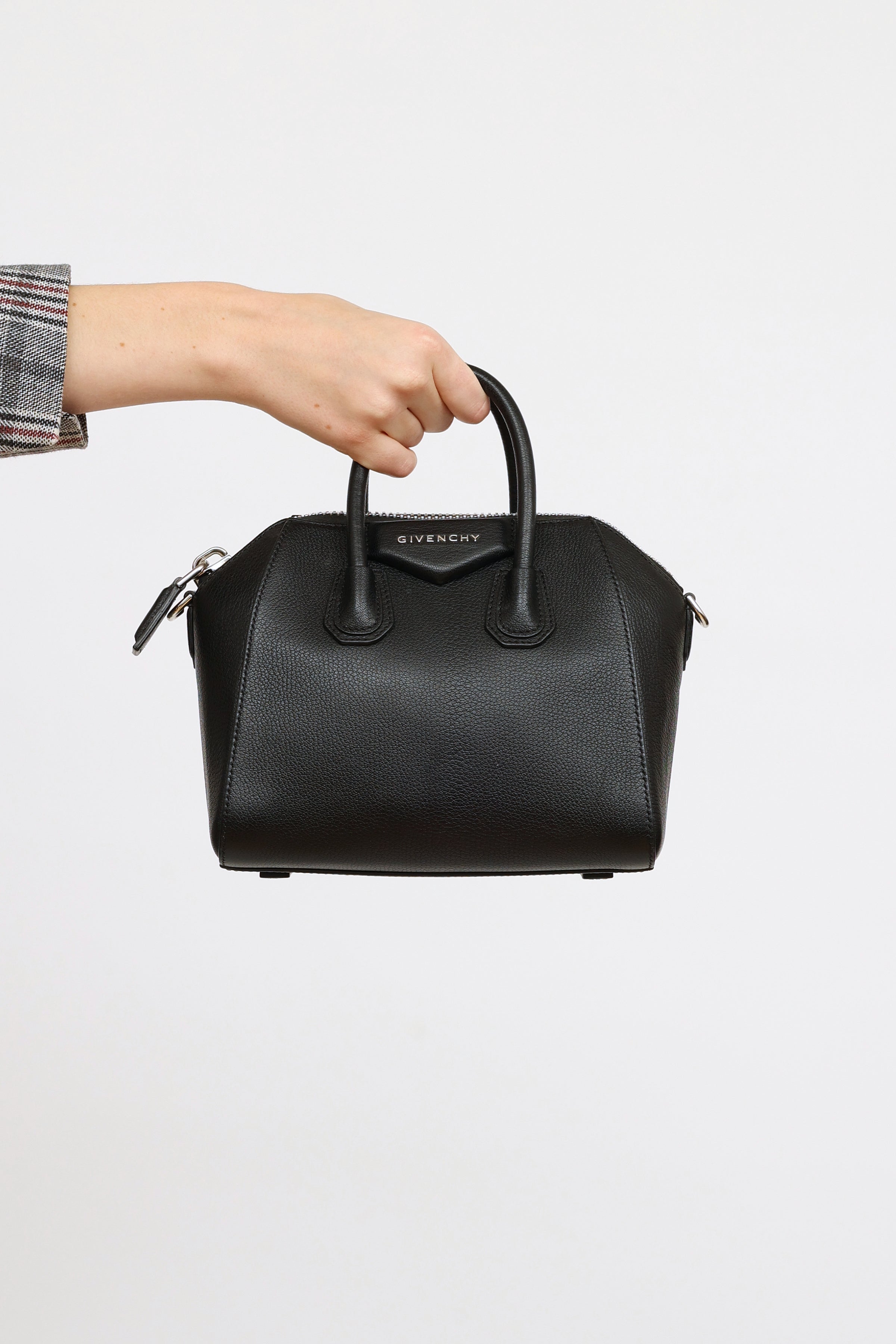 Givenchy Mini Antigona Black Grained Leather Satchel Bag