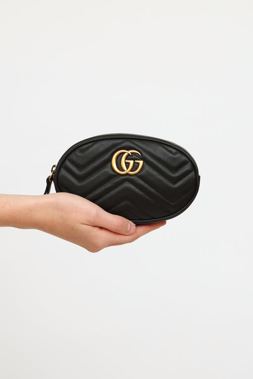 Gucci Black Marmont GG Waist Bag