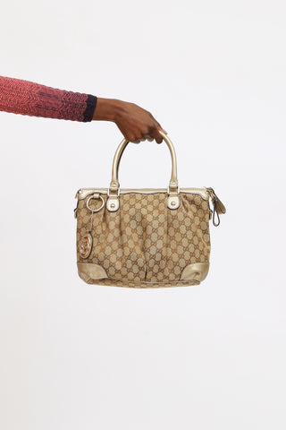 Gucci // Beige & Brown GG Supreme Monogram Boston Bag – VSP Consignment