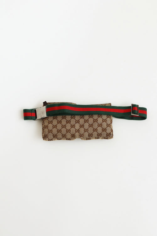 Gucci Beige & Brown GG Belt Bag