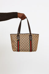 Gucci Blue GG Supreme Web Coated Canvas Tote Bag Grey Dark blue Leather  Cloth Pony-style calfskin Cloth ref.247786 - Joli Closet