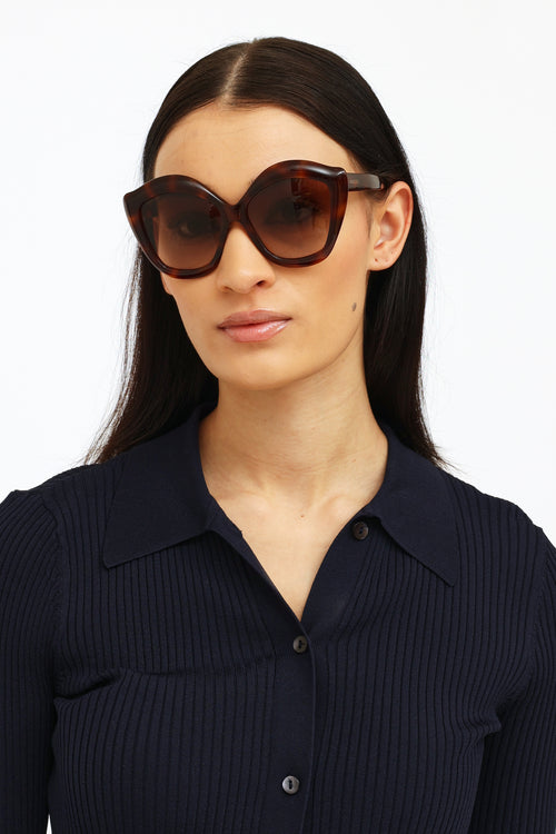 Gucci Brown Cateye Sunglasses